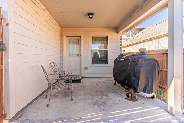 view of patio / terrace with a grill