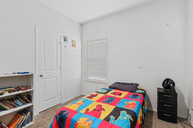 bedroom featuring carpet