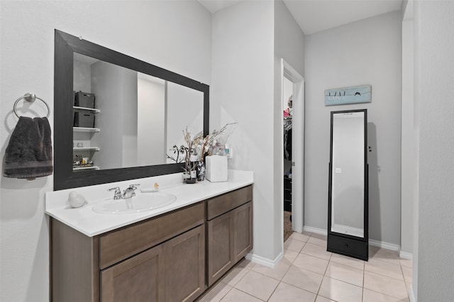 bathroom featuring vanity and tile patterned floors