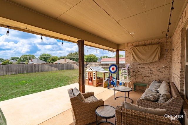 view of patio / terrace featuring an outdoor hangout area