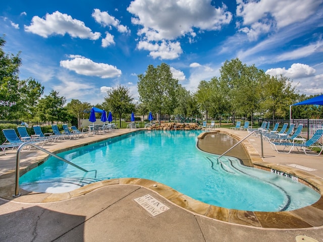 view of pool with a patio