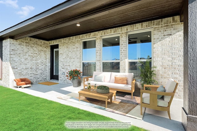 view of patio / terrace featuring an outdoor hangout area