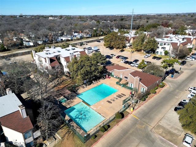 aerial view featuring a residential view