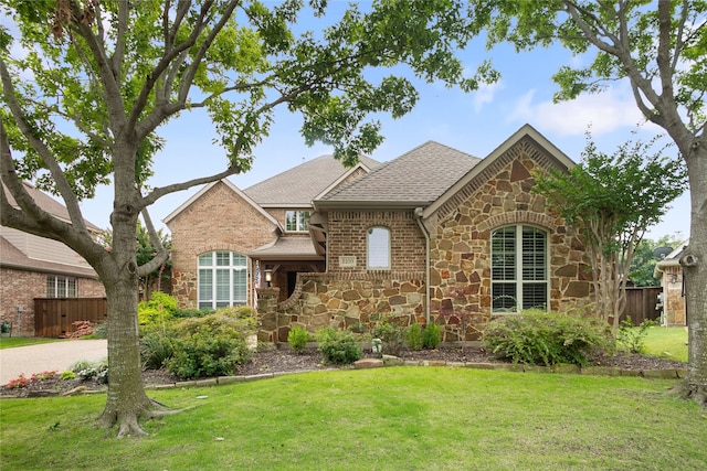 view of front of property with a front yard