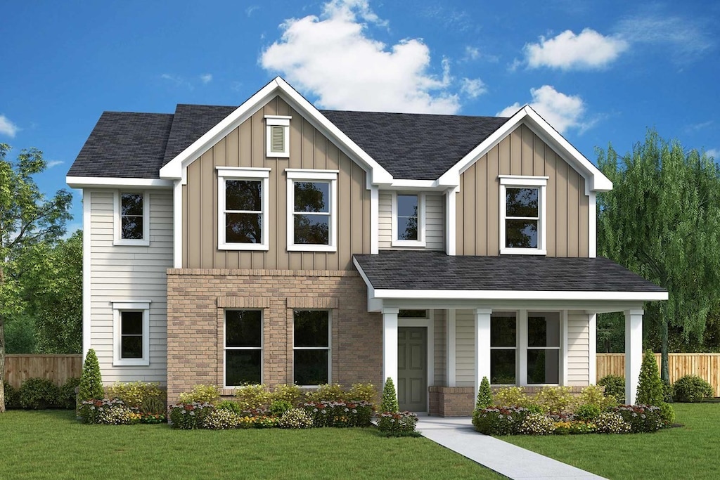 view of front facade with a front yard