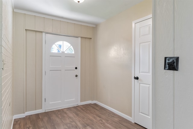 entrance foyer with hardwood / wood-style flooring