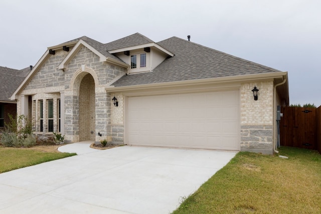 view of front of house featuring a front lawn