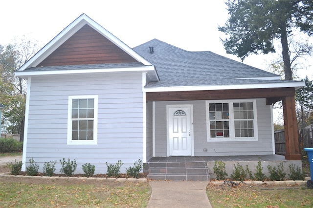 view of front of property featuring covered porch