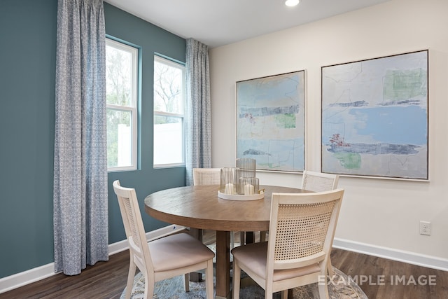 dining room featuring dark hardwood / wood-style floors