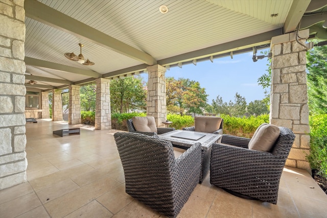 view of patio / terrace with ceiling fan