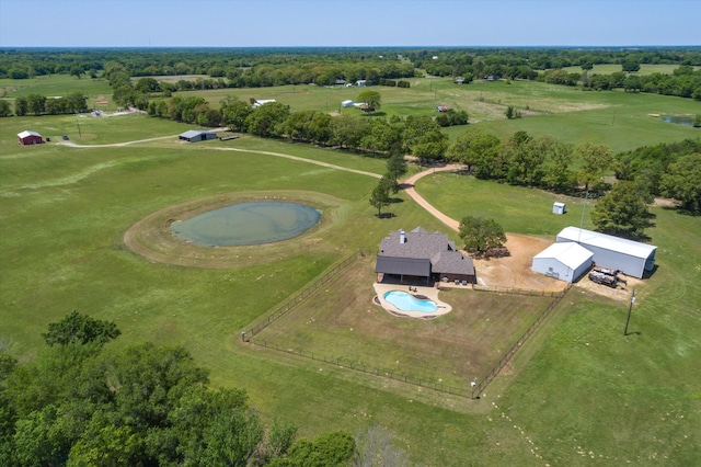 bird's eye view with a rural view