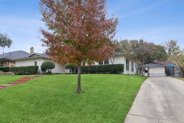 view of front of house with a front yard