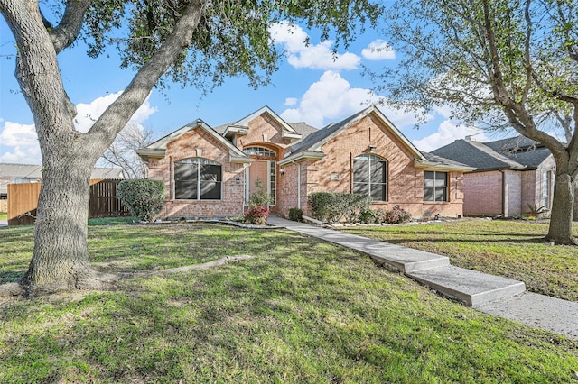 view of front of home with a front yard