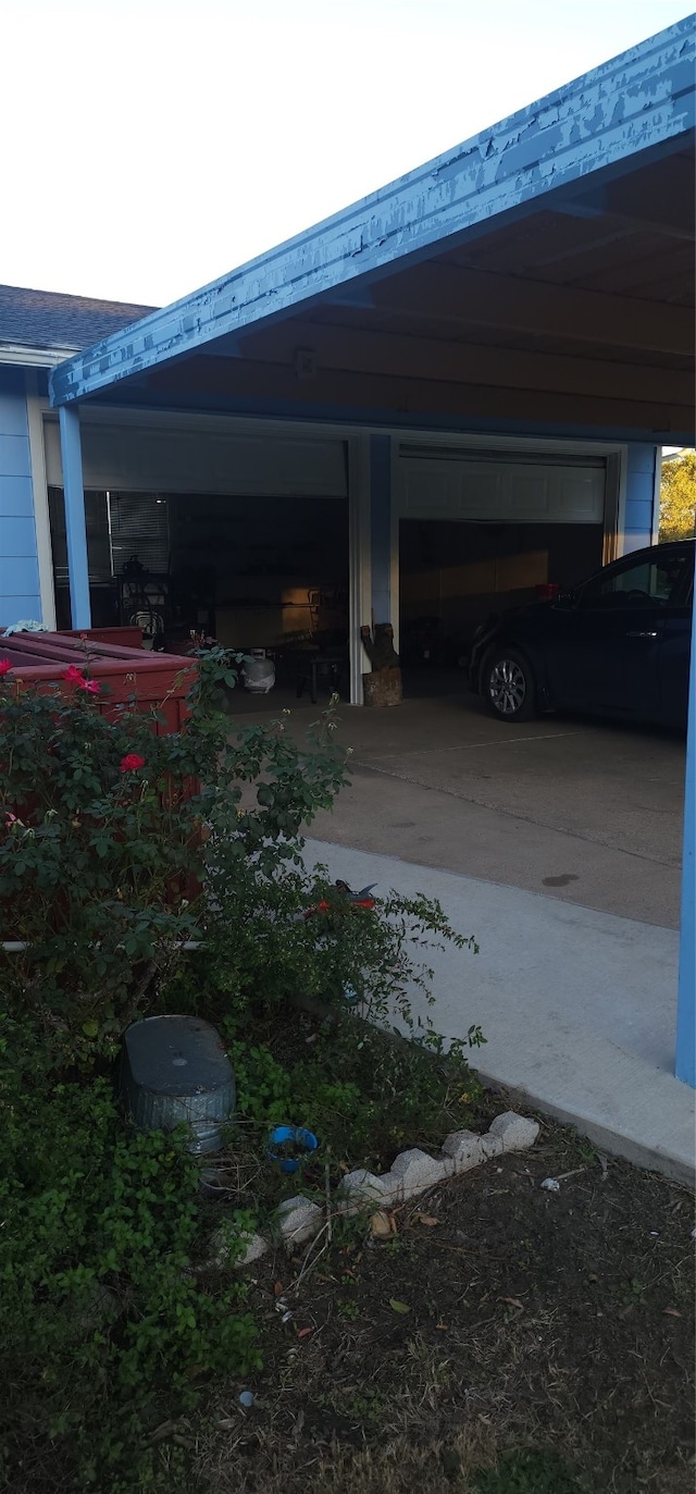 view of garage