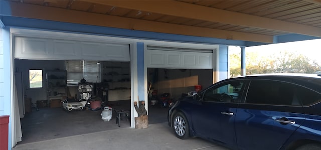 view of garage