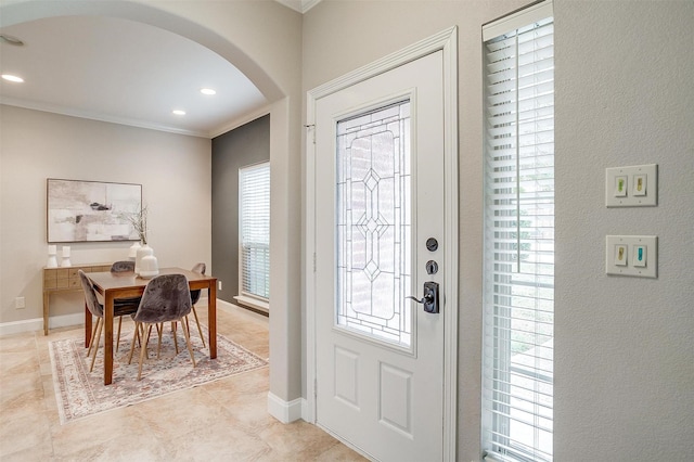 entryway with ornamental molding