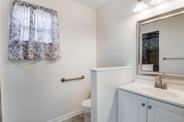 bathroom featuring tile patterned flooring, vanity, and plus walk in shower