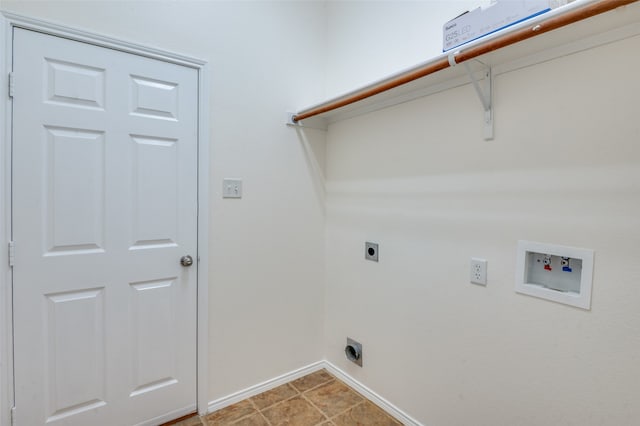 clothes washing area with hookup for an electric dryer and washer hookup