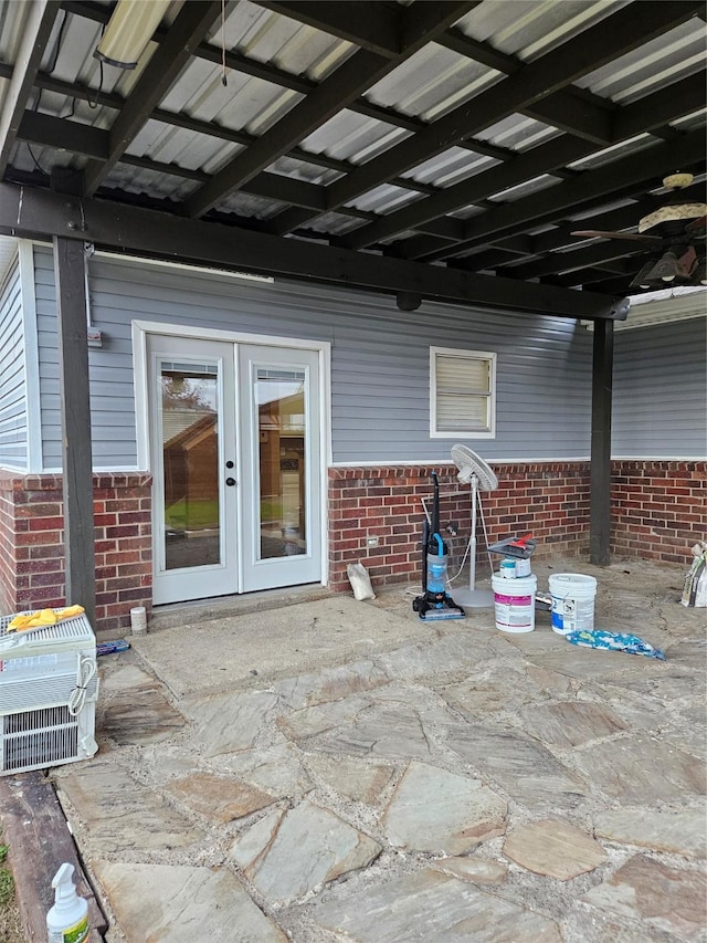 view of patio / terrace featuring french doors