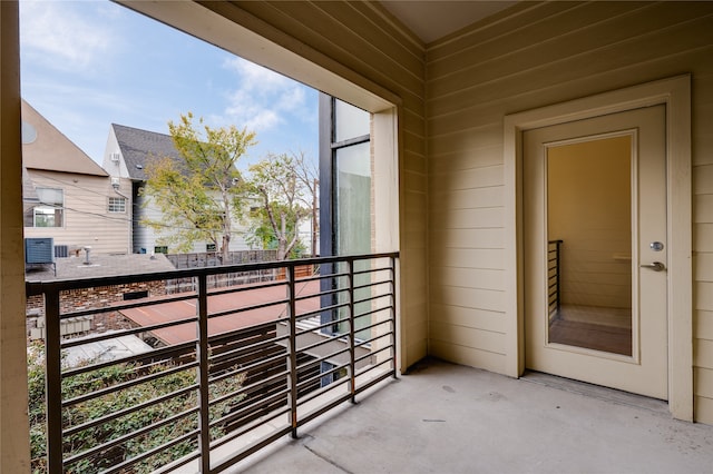 balcony featuring central AC unit