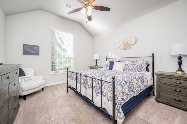 712 8th St, Argyle, TX 76226 - carpeted bedroom featuring lofted ceiling, baseboards, and a ceiling fan