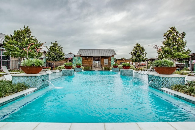 712 8th St, Argyle, TX 76226 - view of pool featuring an outbuilding