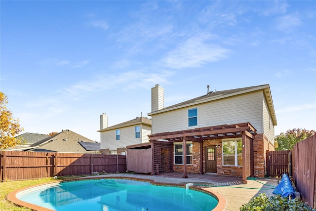 view of pool featuring a patio