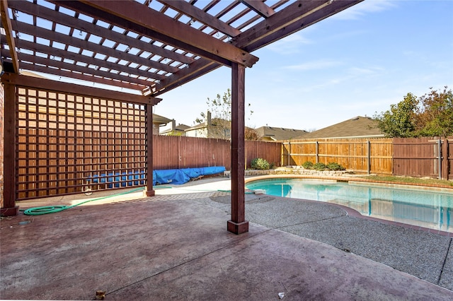 view of pool featuring a pergola and a patio