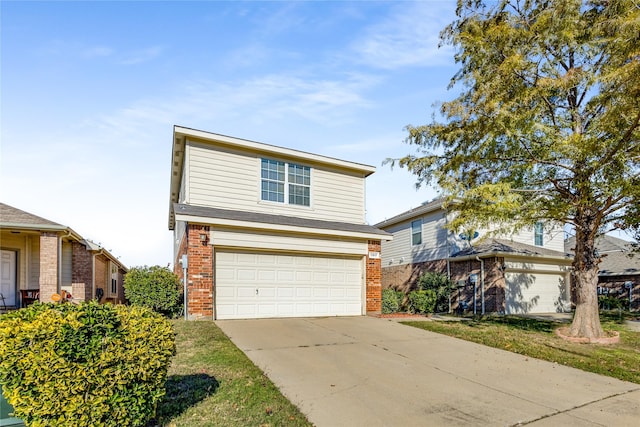 view of front property with a garage