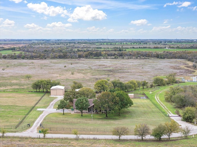 drone / aerial view with a rural view