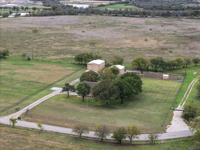 aerial view with a rural view