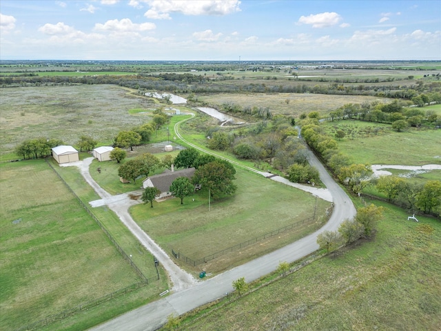 bird's eye view featuring a rural view