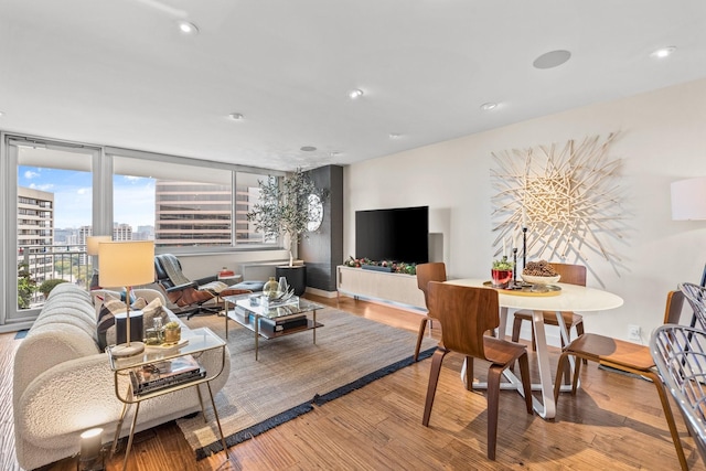 living room featuring light hardwood / wood-style floors