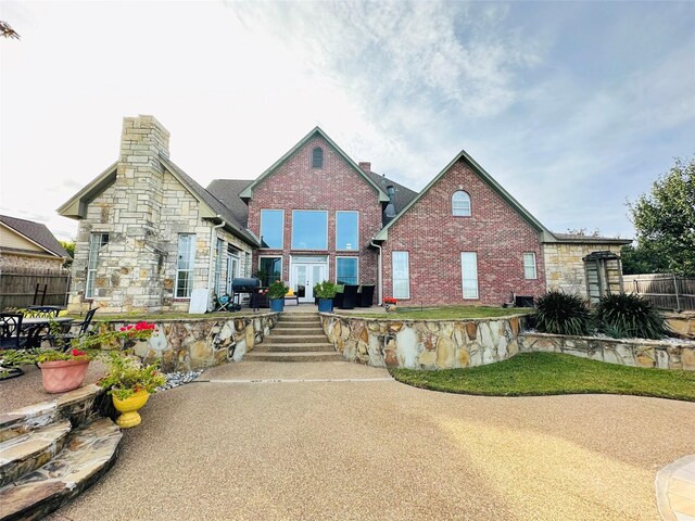 view of front of property with french doors