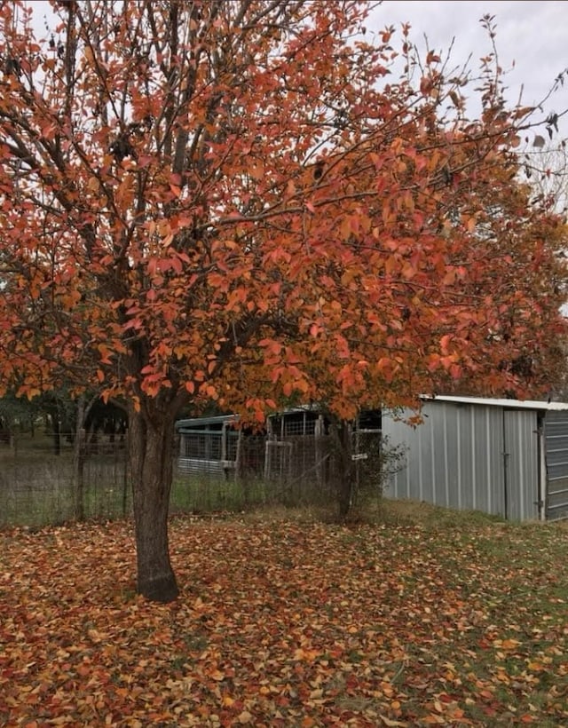 view of yard with an outdoor structure