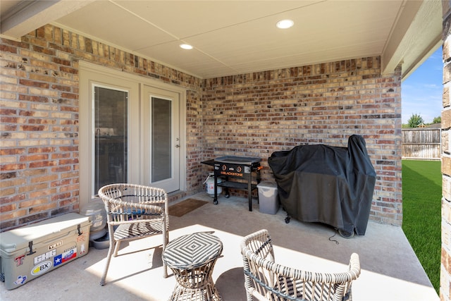 view of patio / terrace with area for grilling