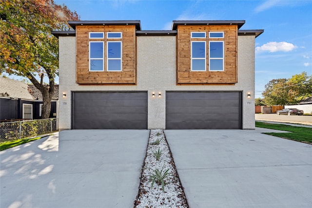 contemporary house featuring a garage