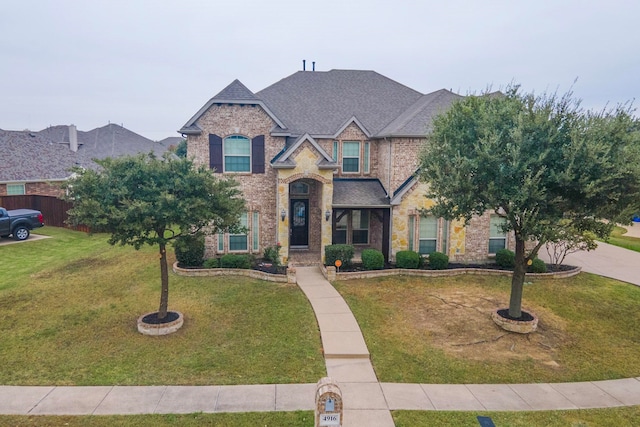 view of front facade with a front lawn