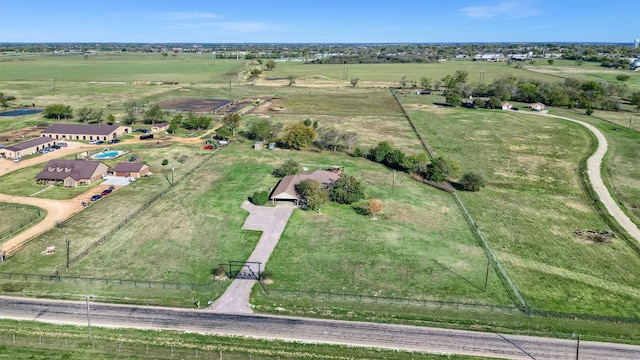 drone / aerial view with a rural view