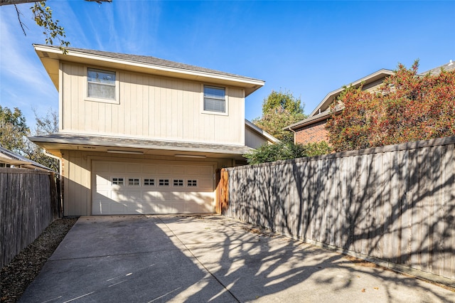 view of property with a garage