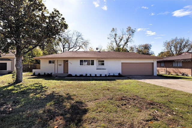 ranch-style home with a front yard