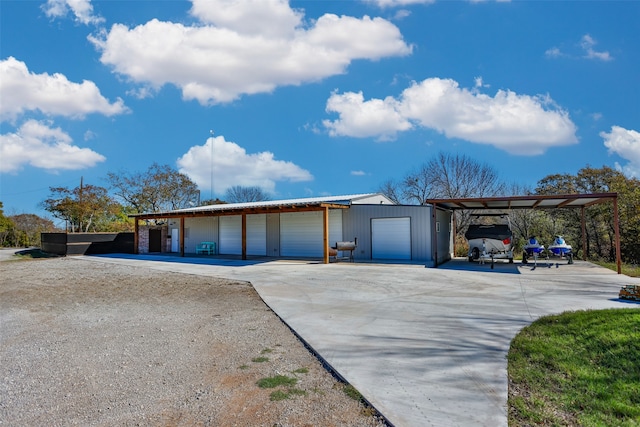 garage with a carport