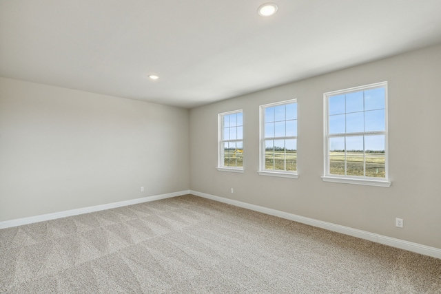 carpeted empty room featuring plenty of natural light