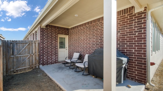 view of patio / terrace with a grill