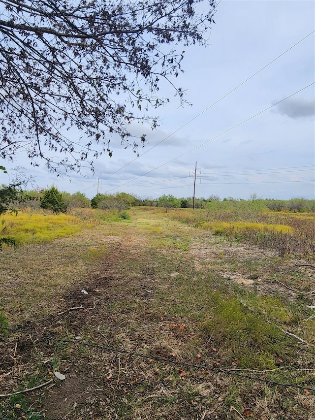 view of yard with a rural view