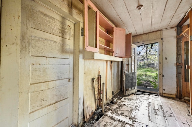 miscellaneous room featuring wooden ceiling