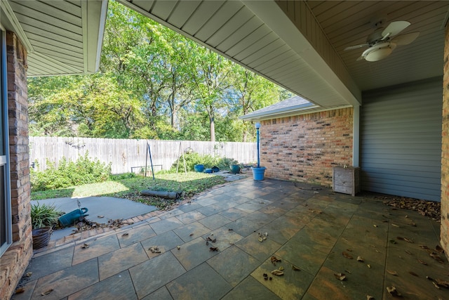 view of patio / terrace with ceiling fan