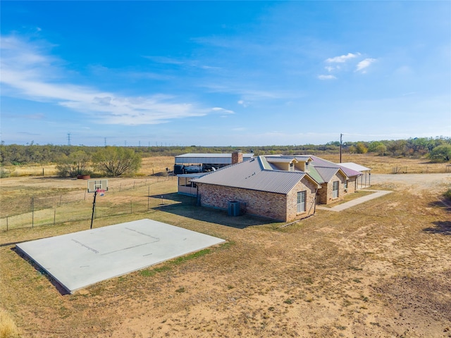 aerial view with a rural view