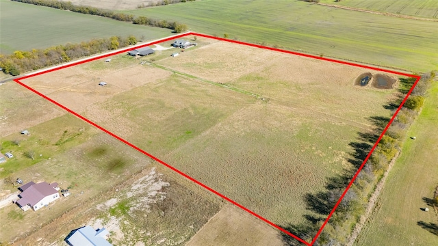 4379 County Road 4804, Wolfe City, TX 75449 - aerial view of sparsely populated area featuring property boundaries highlighted