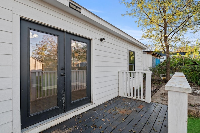 deck featuring french doors